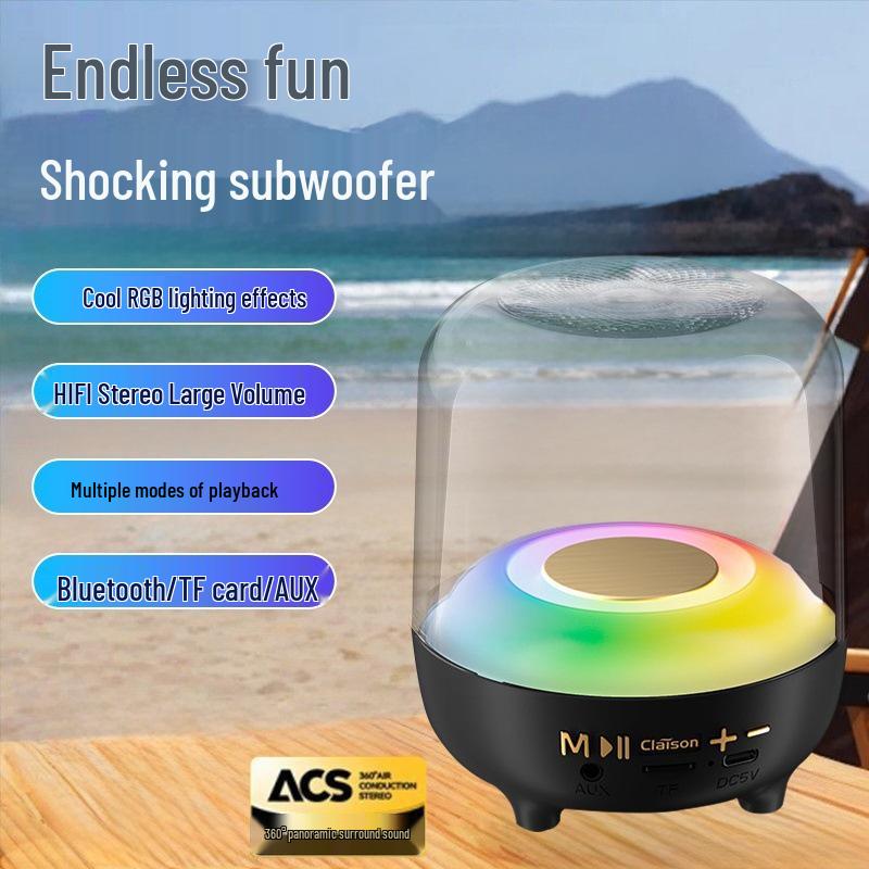 Colorful Bluetooth Speaker: High-Quality Sound, Portable, Multi-Mode, Large Volume, T58 Car Subwoofer.
