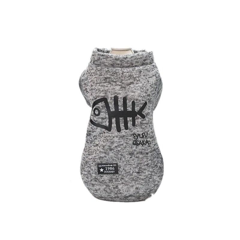 Autunno Inverno Vestiti per cani Stampa lisca di pesce Giacca per cani Cappotto caldo per animali domestici per gatti Cani di piccola taglia Maglione Chihuahua Teddy Abbigliamento per animali domestici