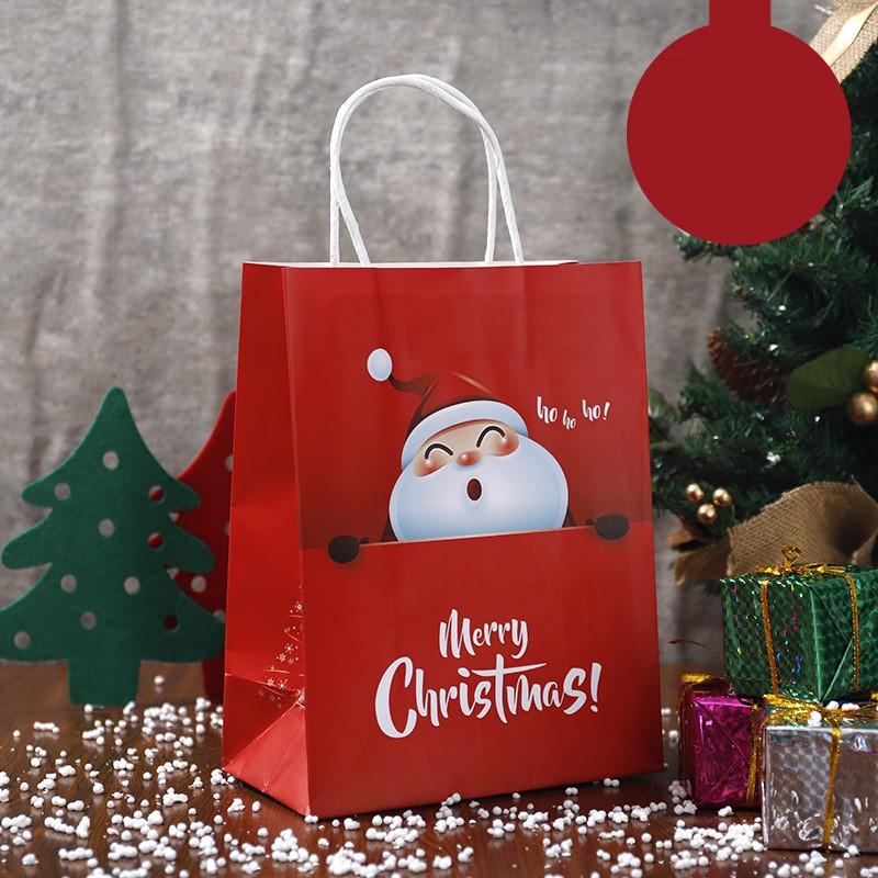 Weihnachtsgeschenktüte Heiligabend Süßigkeiten Keksverpackung Kreative Frohe Weihnachten Papiertüten Kraftpapier Geschenktüte