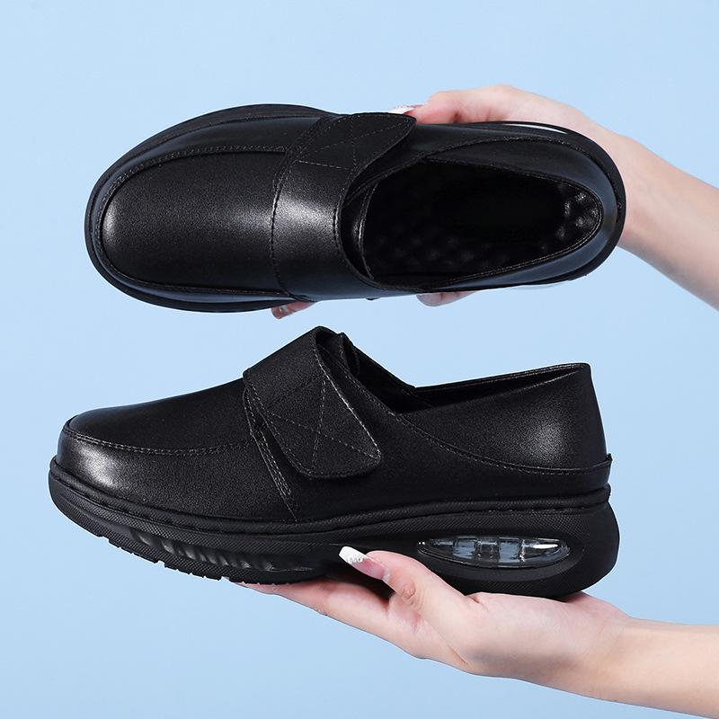 Women's Summer Leather Thick & Soft Sole Breathable Medical Work Shoes