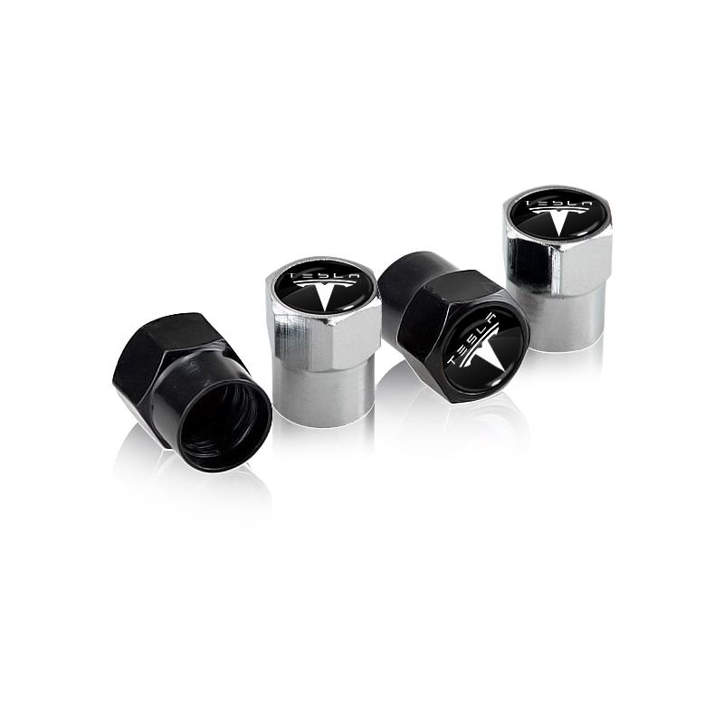 4Pcs Car Wheel Tires Bolt-in Valve Caps Badge Car Accessories For Tesla Model 3 Model X S 2016-2020 Decals TM3 TMX TMS Decal