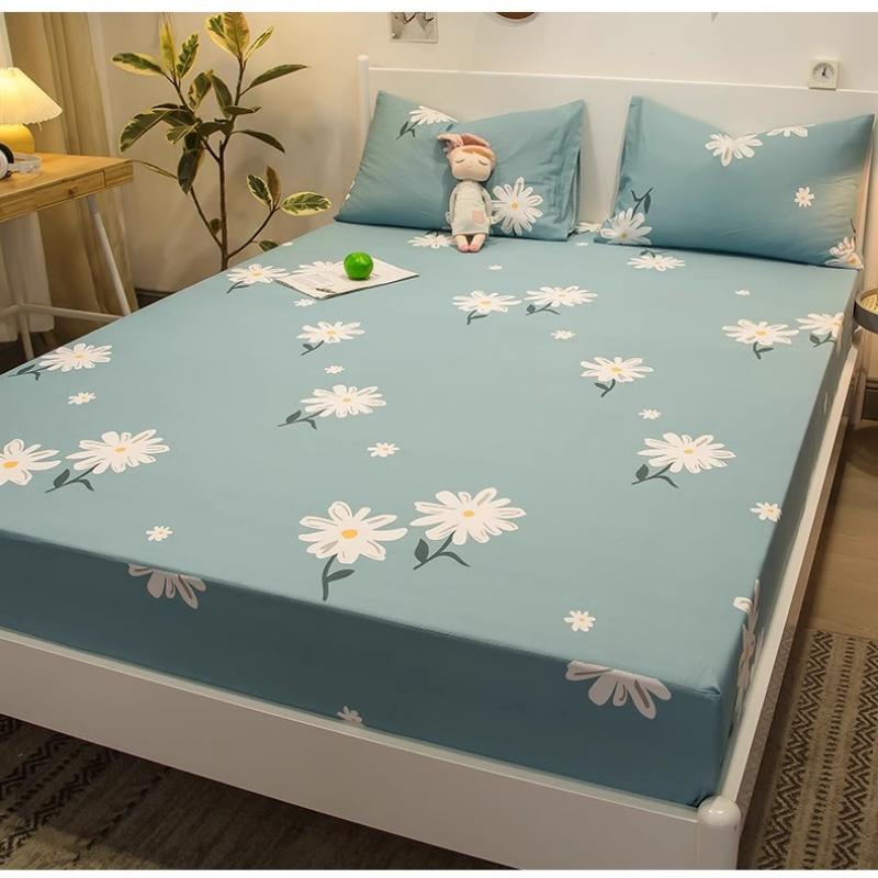 Baumwolle Bedruckte Spannbettlaken für Zuhause Bett Staubdichte Schutzhülle Einzel Doppel Queen King Bett Matratzenbezug