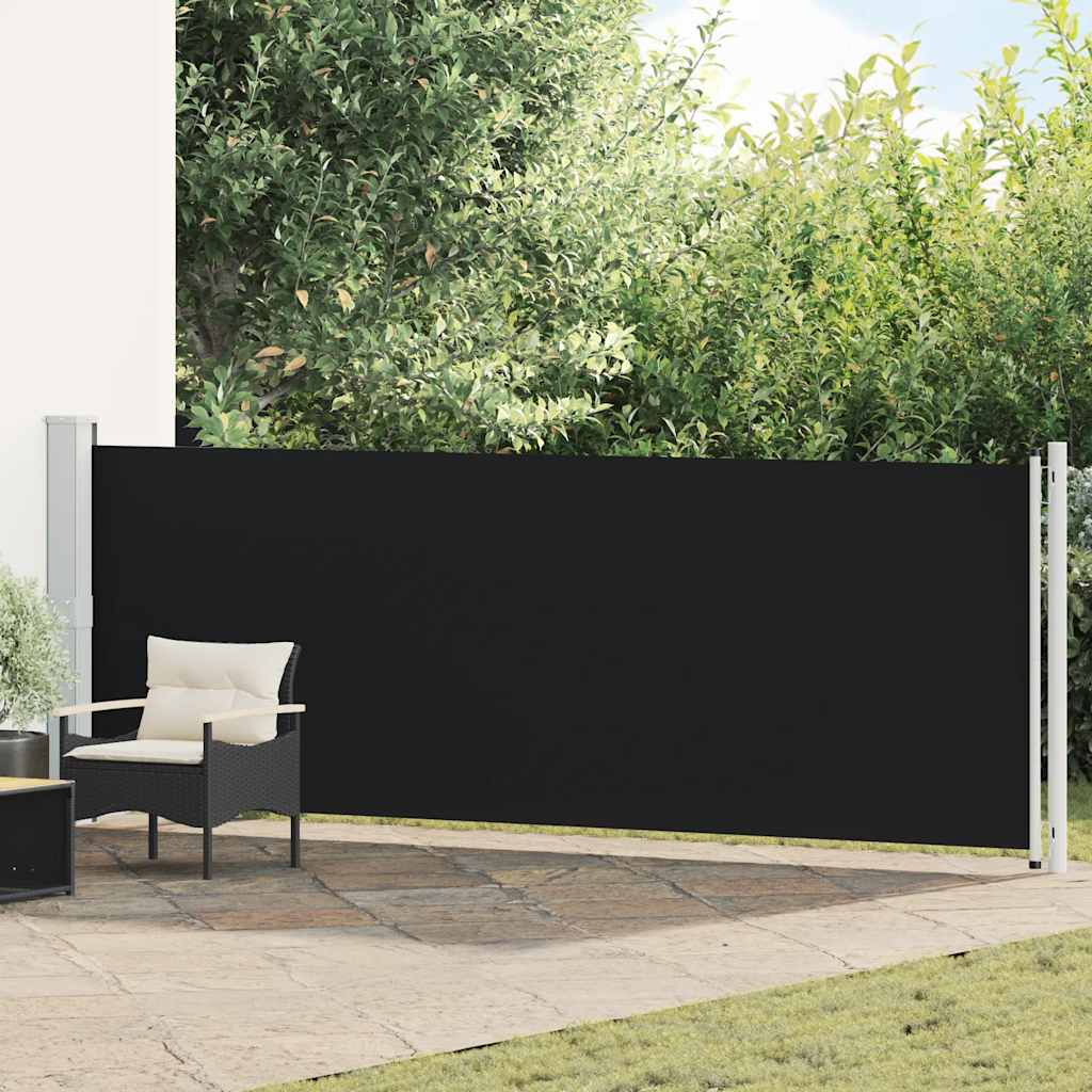 Retractable Side Awning 140 x 600 cm Black