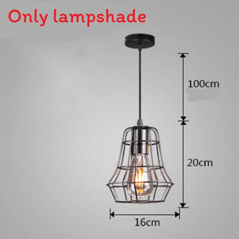 Vintage Industrial Iron Edison Pendant Light Creative Loft Bar Cage Led Lamp