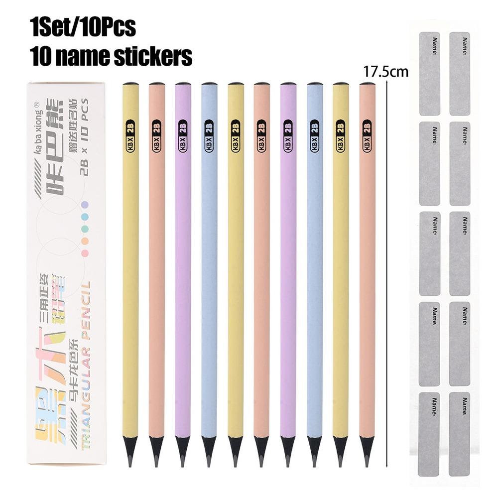 

10 шт./коробка Карандаш HB/2B Треугольный корпус Рисующий карандаш Профессиональный пишущий карандаш Школьные принадлежности Colorful-2B