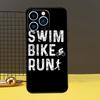 Schwimm Radlauf Triathlon Handyhülle Für iPhone 11 12 13 14 16 15 Pro Max Mini 7 8 Plus X XR XS Max Hülle