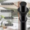 Umbrella Hole Insert Set for Patio Tables, Threaded 2 Inch Table Opening Cover with 1.63 Inch Umbrella Shaft Clearance and ABS Cap