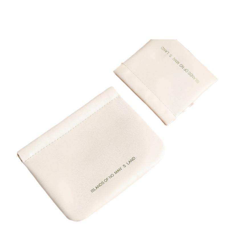 PU Fashion Portable Cosmetic Bag Cover Closure Handle for Travel Storage Protective Case for Sanitary Napkins Lipstick Sundries