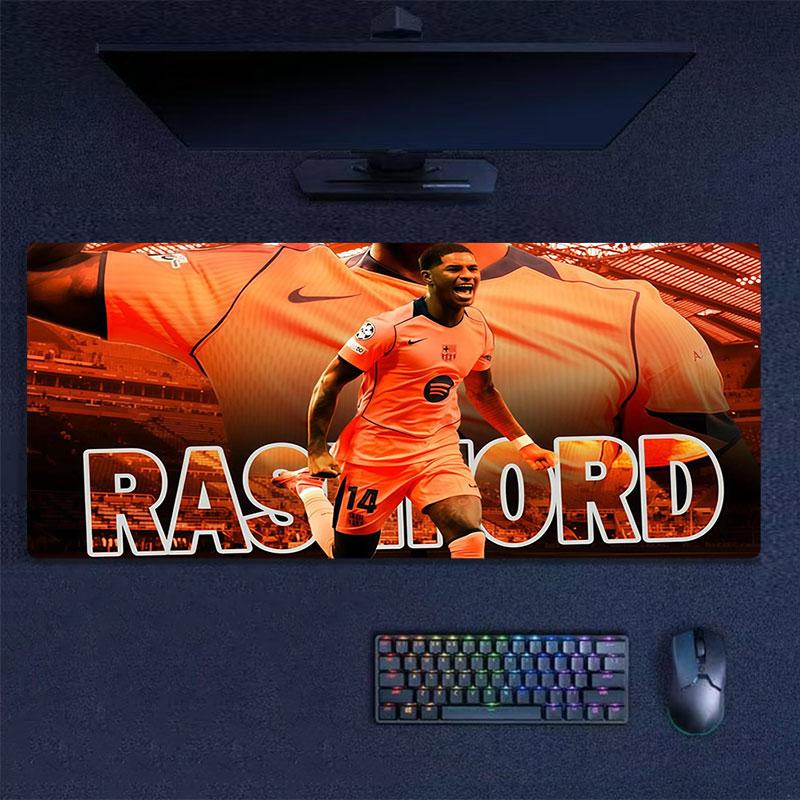 Marcus Rashford Mouse Pad, Large Gaming Desk Mat, Non-slip XXL Mousepad for Laptop & Tablet, Mini PC Playmat with Stitched Edges