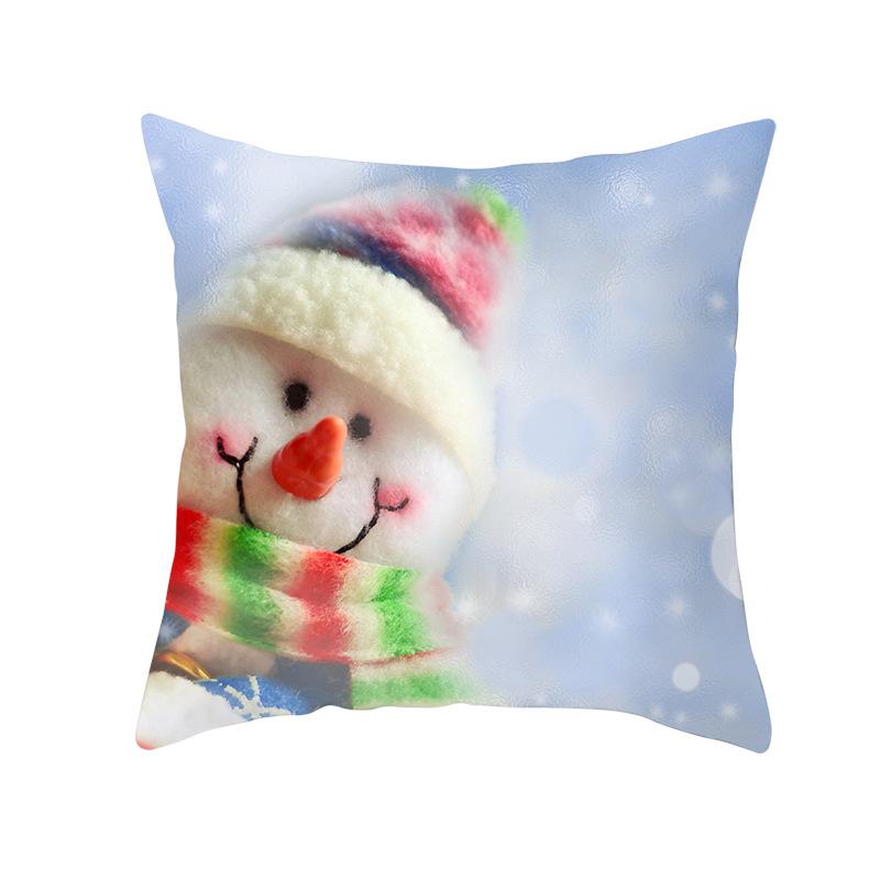 New Christmas Snowman Pillow Cover Festive Home Sofa Pillow Cover