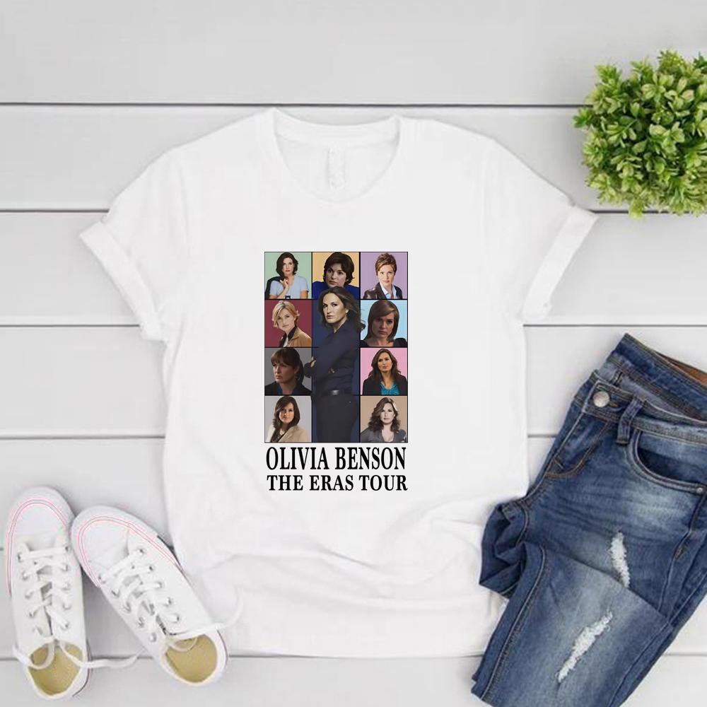 Olivia Benson Eras Tour Tshirts Law and Order Tv Show Shirt Short Sleeve Women Vintage Tshirt Casual Graphic Tee Gift for Fan
