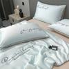 Grade A Washable Ice Silk Summer Quilt Set or 1 Pcs Quilt Skin-friendly  Air Conditioning Embroidered Comforter Summer Blanket