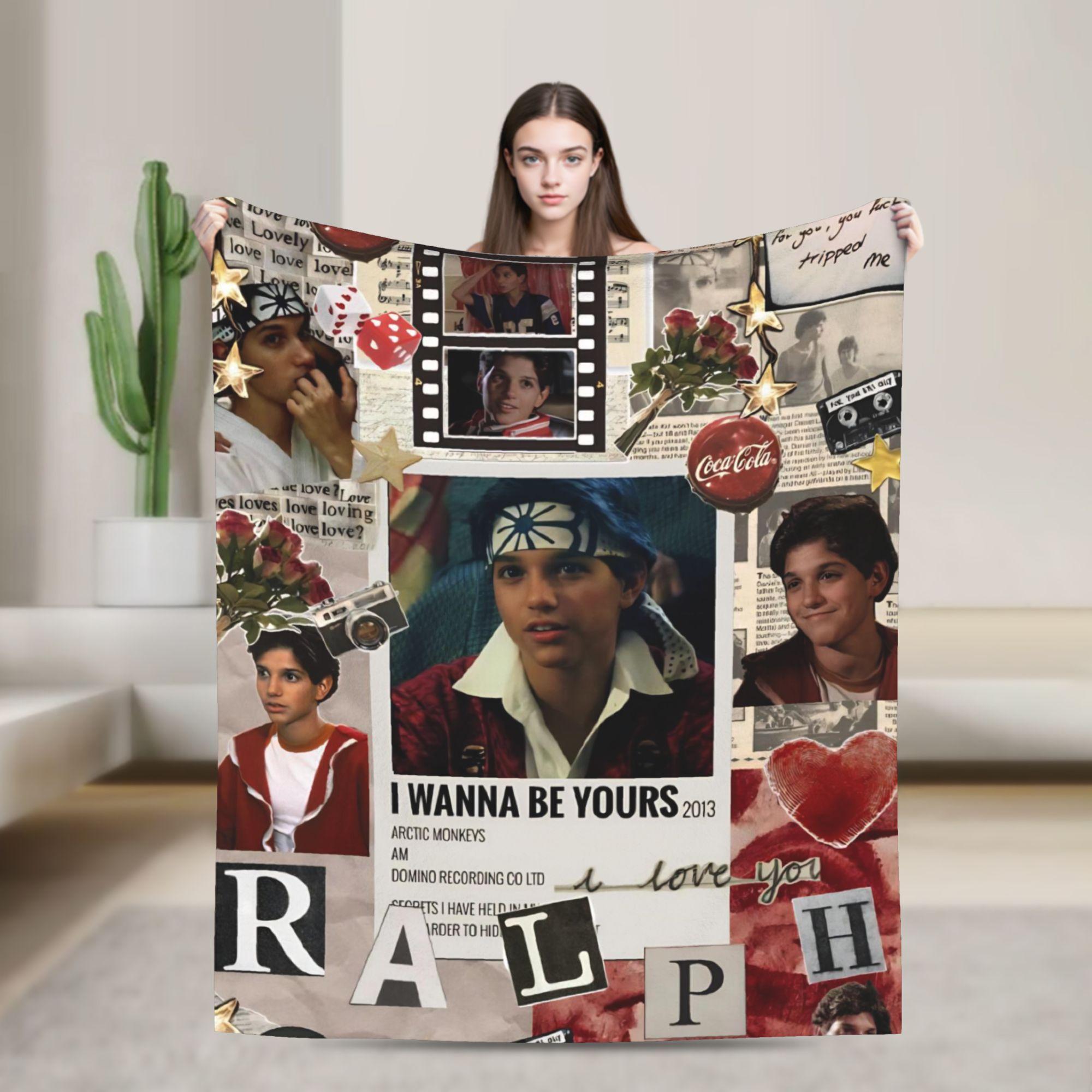 

Super Soft Blanket Camping Ralph Macchio Throw Blanket Flannel Bedspread For Couch Chair Funny Sofa Bed Cover 30x40in