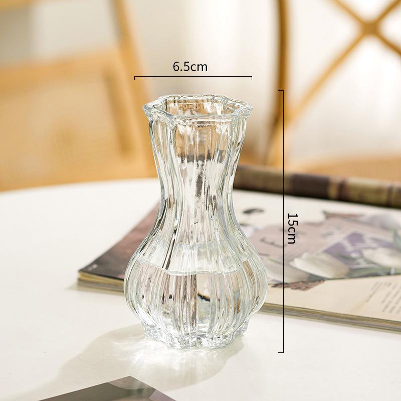 Nordic Cone-Shaped Transparent Glass Vase for Lucky Bamboo and Flowers