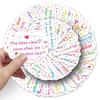 Motivational Cartoon Text Stickers - 100 Sheets for DIY Decor, Water Bottles, and Phones