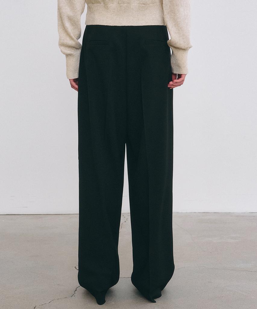 Nigaennikol Minimal Classic Loose Fit Slacks_Black