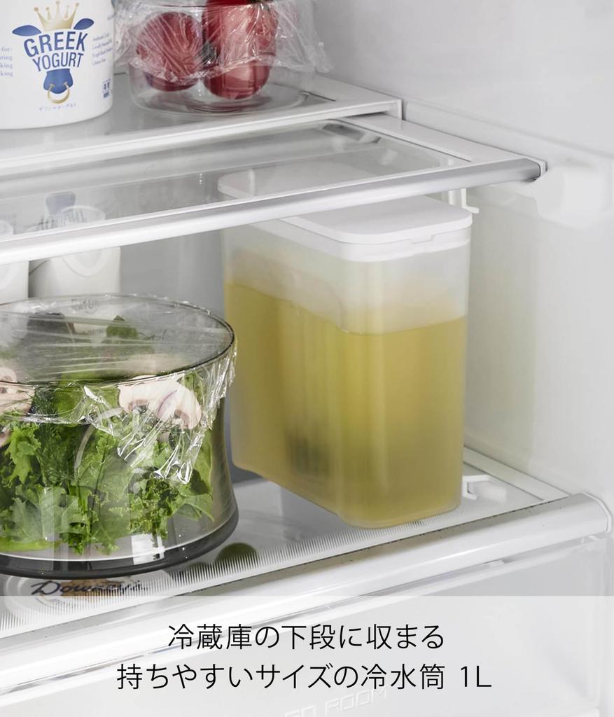 Yamazaki Jitsugyo 1L White X X H16cm Tower Dishwasher Safe Heat Resistant Tea Strain Included Easy To Hold and Wash Cold Water Pot 1690 W8.2 D16.7