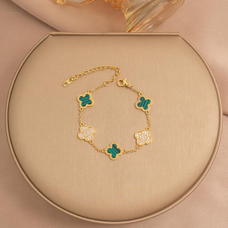 Non-fading Titanium Steel Four-leaf Clover Bracelet A High-end and Stylish Jewelry