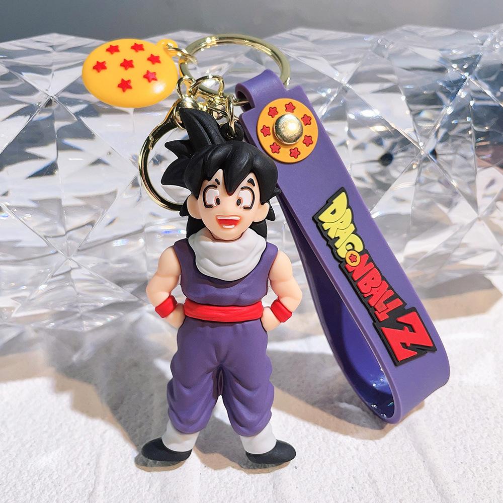 Dragon Ball Z Keychain Anime Super Saiyan Goku Figure Cute Keyring Bag Pendent Car Ornament Key Accessories Kids Toy Xmas Gifts