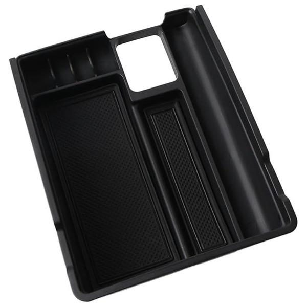 Black ABS Car Armrest Storage Box for Interior Accessories, Compatible with Ri.