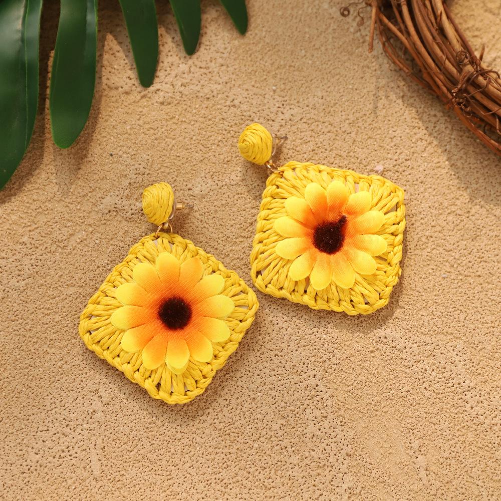Handmade flower stud earrings - Bohemian style ear rings accessory