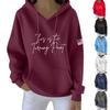 Kvinners uformelle motetrykk Langermet sweatshirt med hette