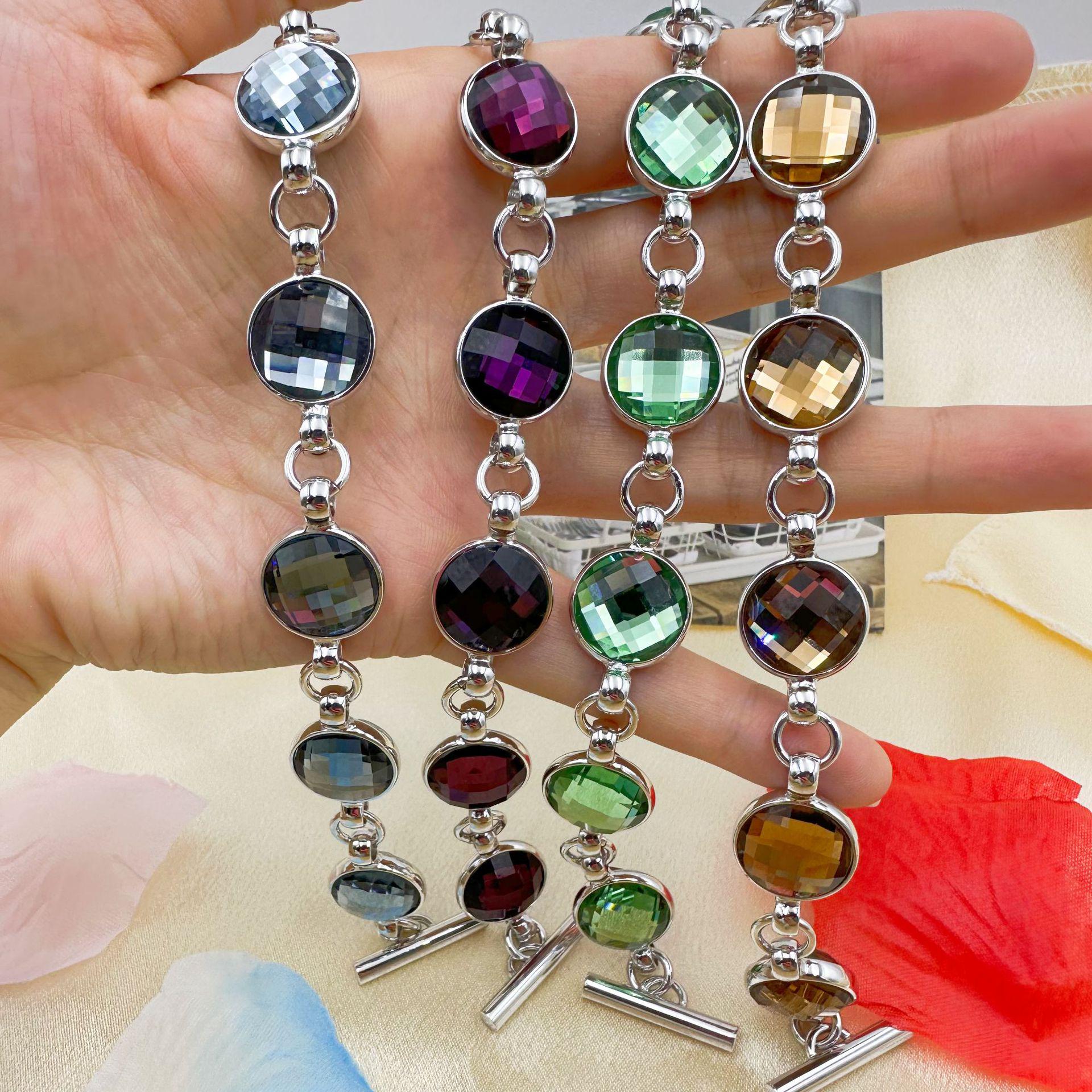 2024 S925 Sterling Silver Gemstone Bracelet: Luxurious, High-End Design, Colorfast and Unique