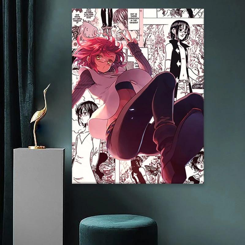 Massivholzrahmen Gowther Sieben Todsünden Cartoon-Figur Nähte Comics Heimdekoration Leinwandgemälde Wohnzimmer Dekor Kunstposter