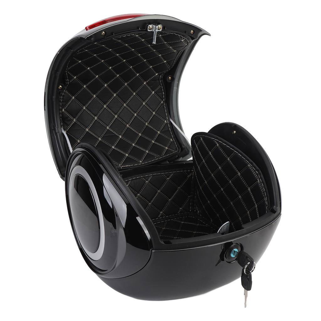 32L Motorcycle Top Case ABS Sporty Style Water Resistant Dust Proof Portable Trunk Top Box for Electric Bike Scooter