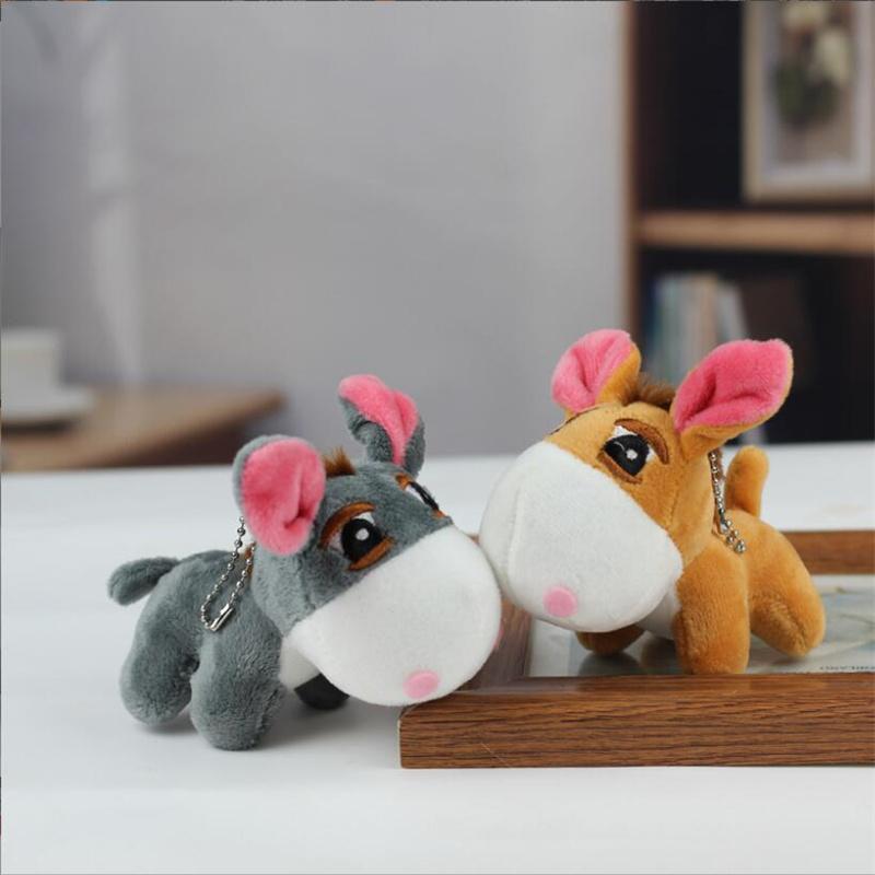 Little Donkey Little Horse Plush Toy Chain Bag Hanging Decoration Stuffed Animal Keychain Pendant Doll Gift 11cm
