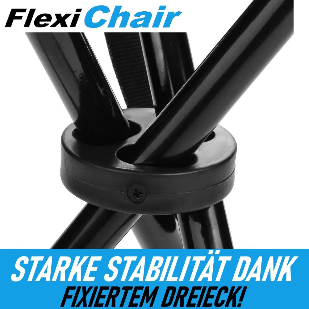 FLEXICHAIR Camping Stuhl Angler Hocker Faltbar Klappstuhl Dreibein Falthocker