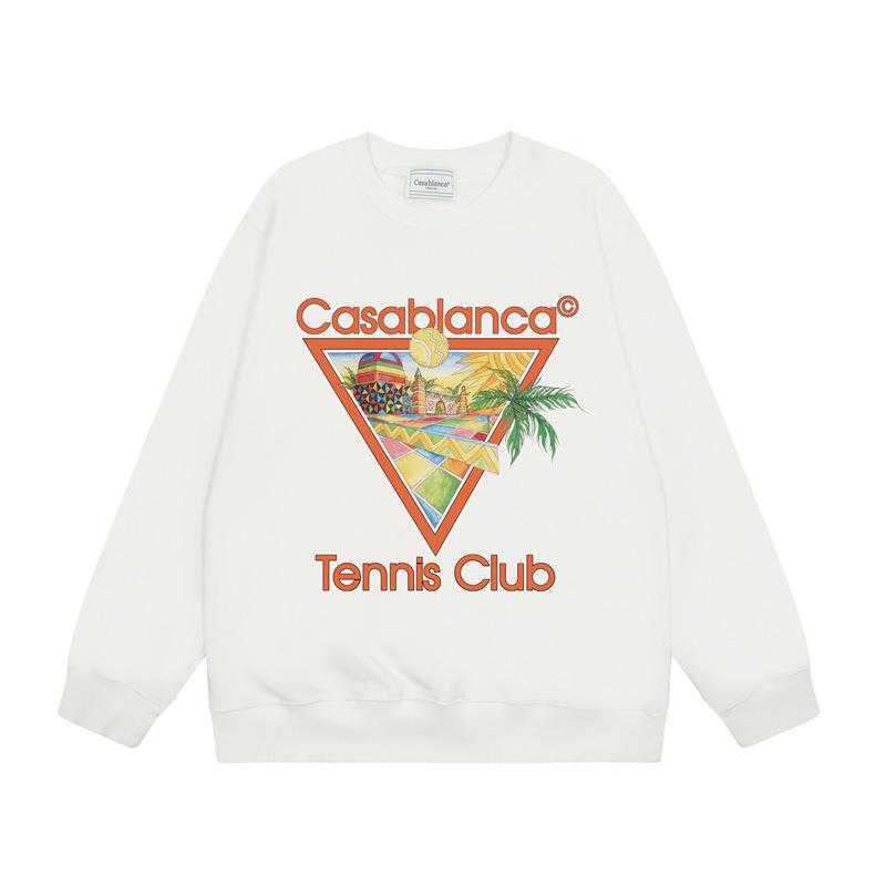 Casa spring and summer fantasy door starry sky castle casa letter long sleeve crew neck sweater couple T-shirt men and women couples