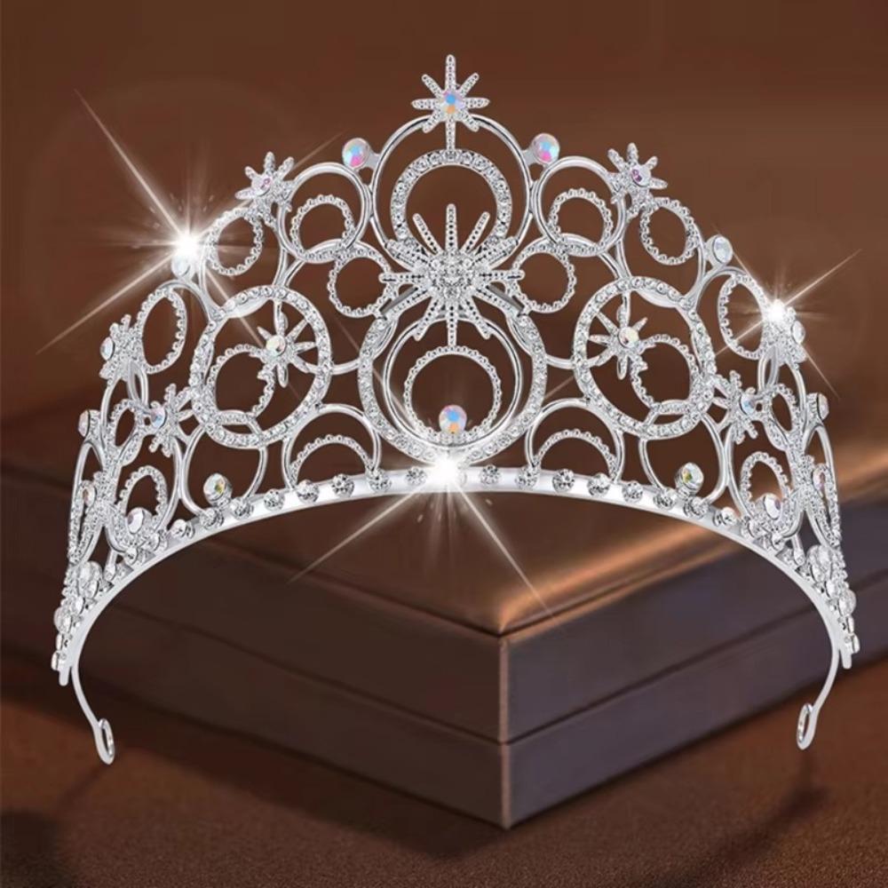 

Water Drop Crystal Bubble Crown Elegant Women Head Ornament High Quality Princess Crown for Women A