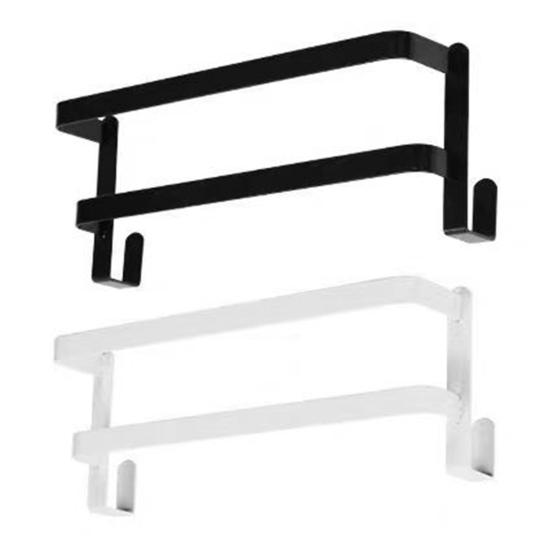 Toallero para colgar en la puerta del armario, barra colgante, fuerte soporte de carga, diseño de 2 capas, fácil instalación, colgador de toallas para puerta de baño