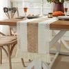Caminho de mesa de festa Tecido de tecelagem Estilo Boho Decoração de borla Contraste de cor Trançado À prova de manchas Reutilizável Proteção de mesa Decoração Prom Banquete Mesa