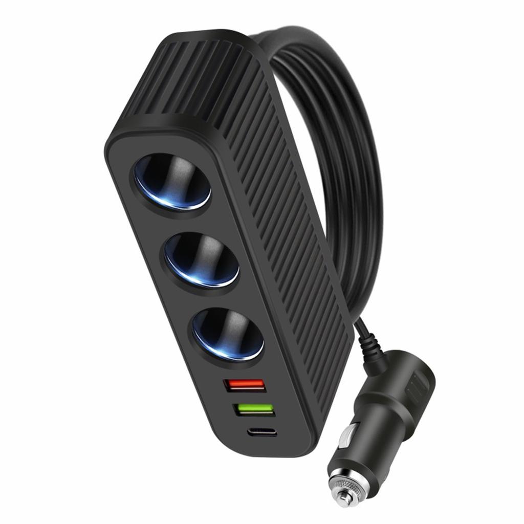 Car Charger Adapter 3 Socket Splitter with Safety Features 3 Way Car Power Outlet Adapter Upgrades for Multiple Devices