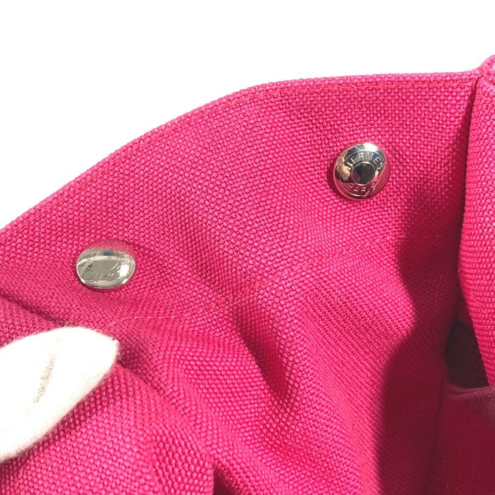 Hermes With Porch Sac De Plage GM Tote Bag Shoulder Bag Canvas pink/Black