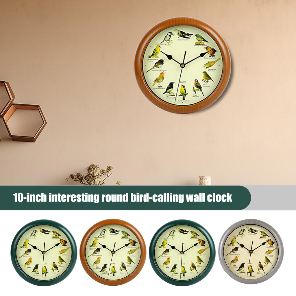 10 Inch Round Wall Clock  Time Clock Bird Sings Wall Clock Christmas With Music
