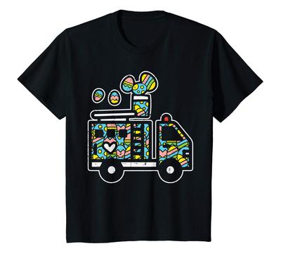 Kids' Easter Egg Fire Truck Cute Firefighter Fireman Boys Kids T-Shirt