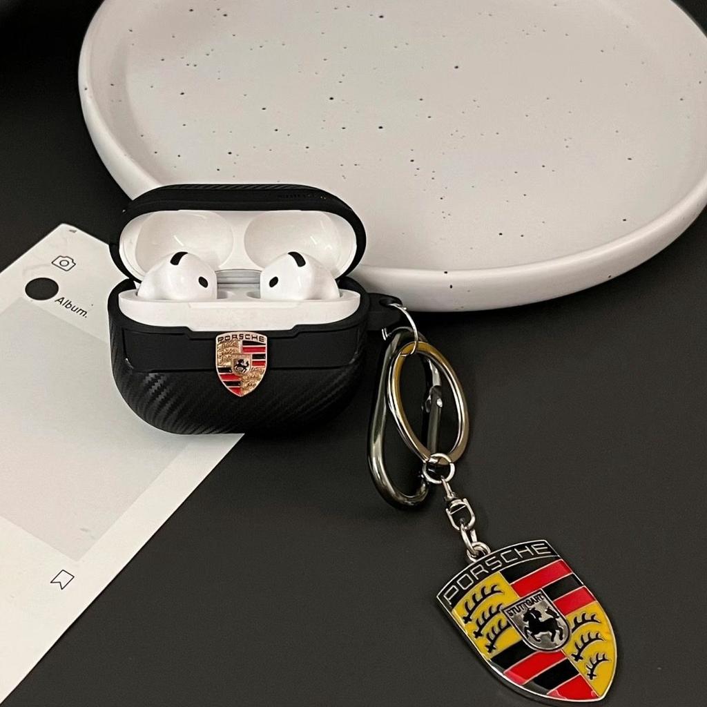 Чохол з вуглецевого волокна для навушників Porsche 911 718 Cayenne Macan Taycan Для Apple Airpods Pro 3 2 Чохол Бампер З брелоком