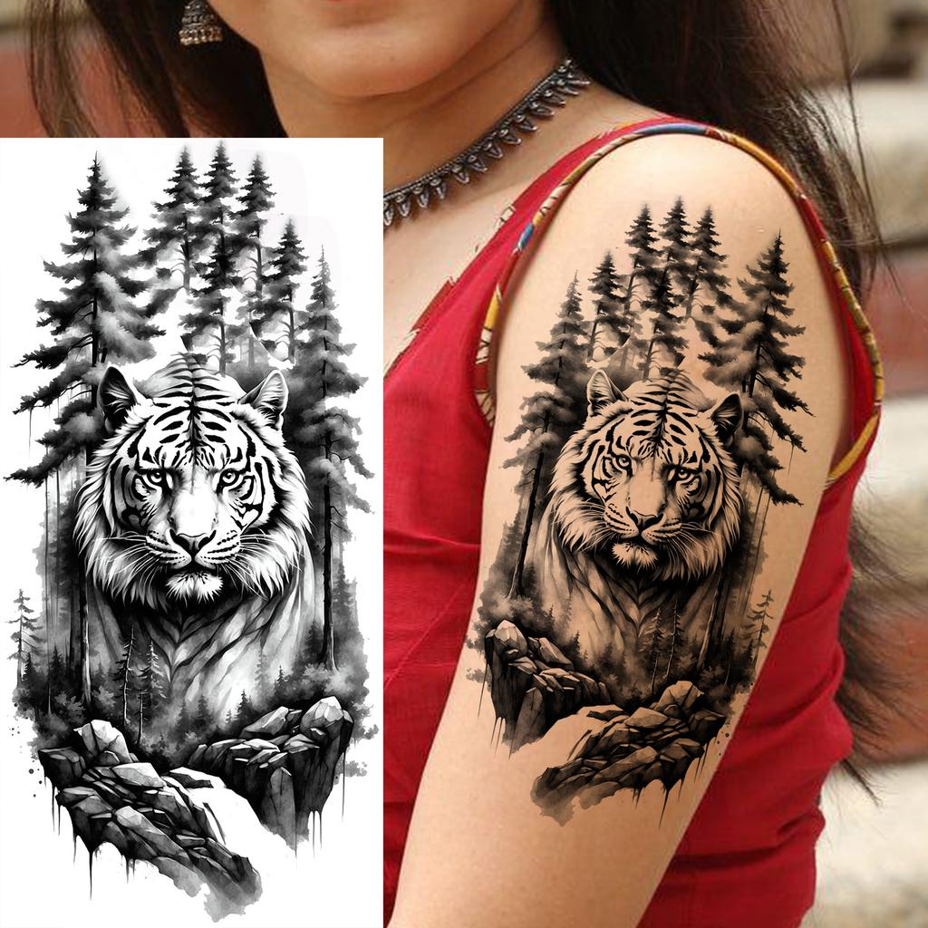 1 Sheet Fashion Dragon Temporary Tattoos For Men Adults Women Forearm Arm Leg Waist Tattoo Sleeve Sticker Disposable Decoration