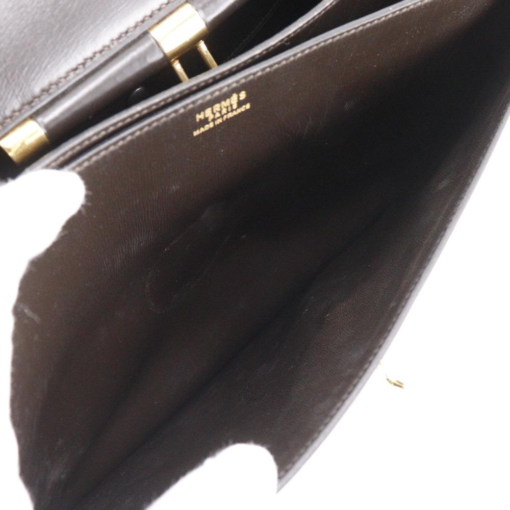 Hermes Paronniere Handtasche vintage Braun Box carf Damen Gebraucht