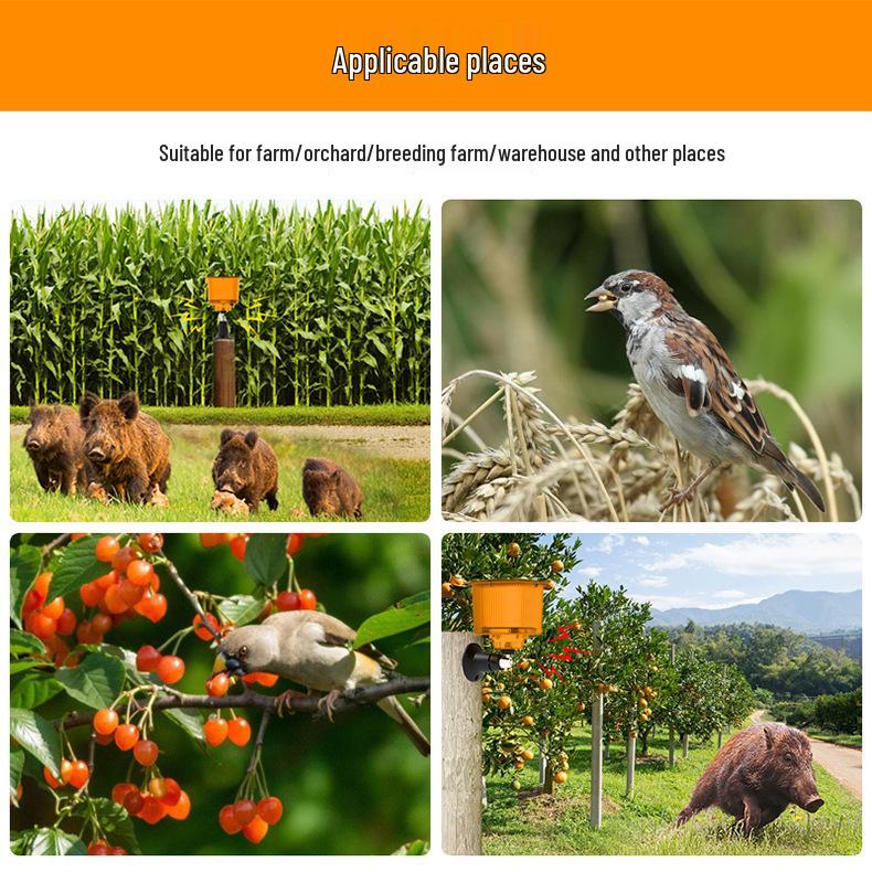 Solar Animal Repellent: Light, Sound, and Timer Alarm for Protecting Rice Fields and Orchards