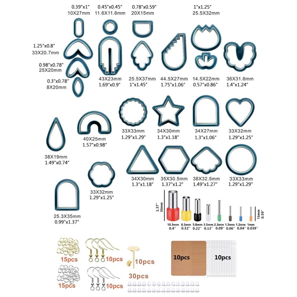 142pcs Plastic Clay Earring Cutters Different Shape Clay Tools Set  Jewelry Making