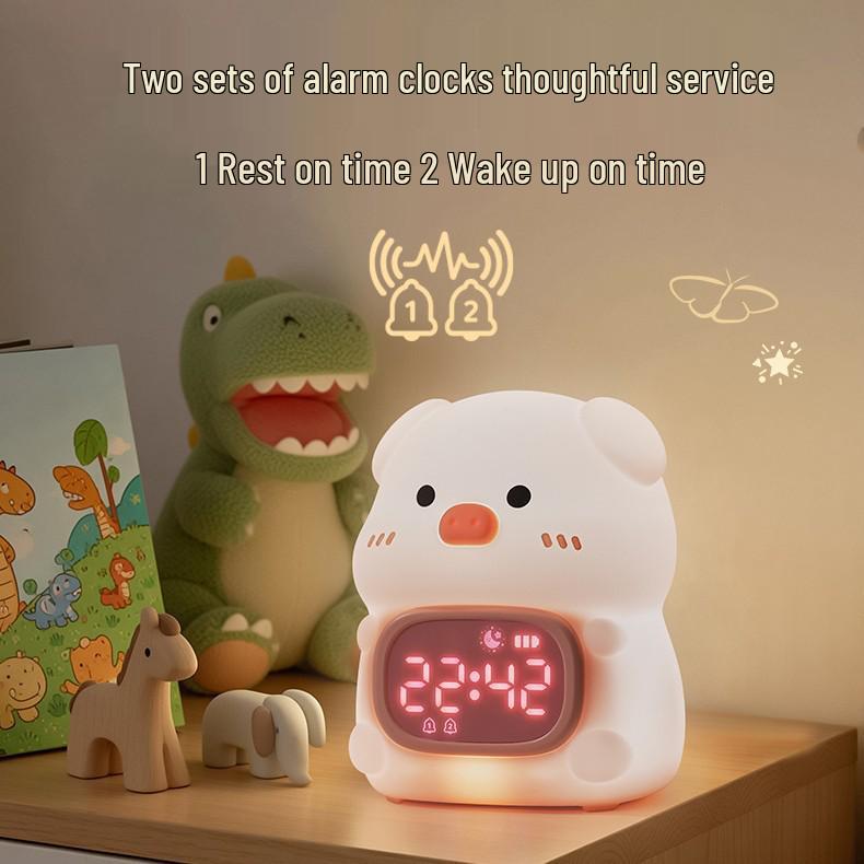 Piggy Alarm Clock: Smart Children's Bedside Night Light & Gift for Girls