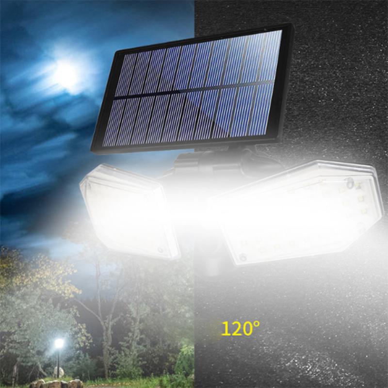 78 LED Dual Head Solar Street Light Waterproof Wall Sensor Outdoor Floodlight