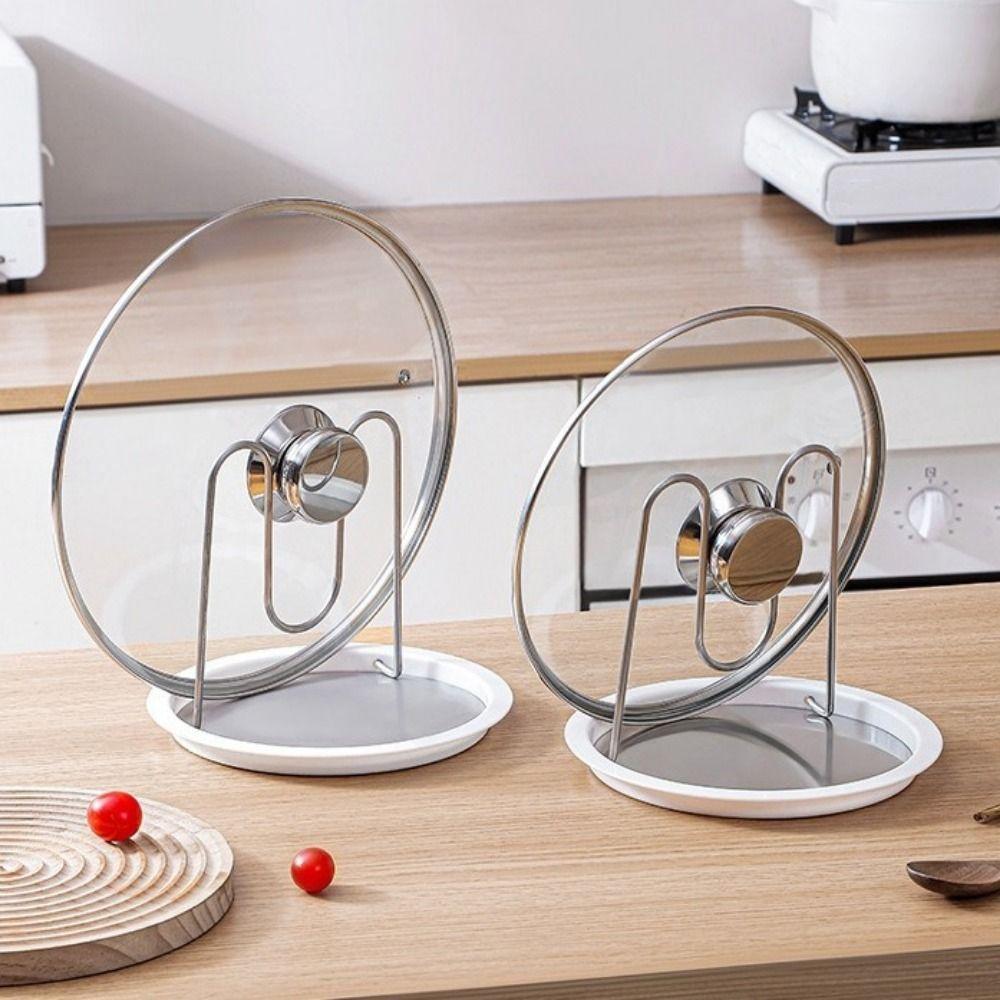 Folding Pot Lid Holder Stainless Steel Pot Lid Stand Pan Cover Shelf Spoon Rest  Restaurant