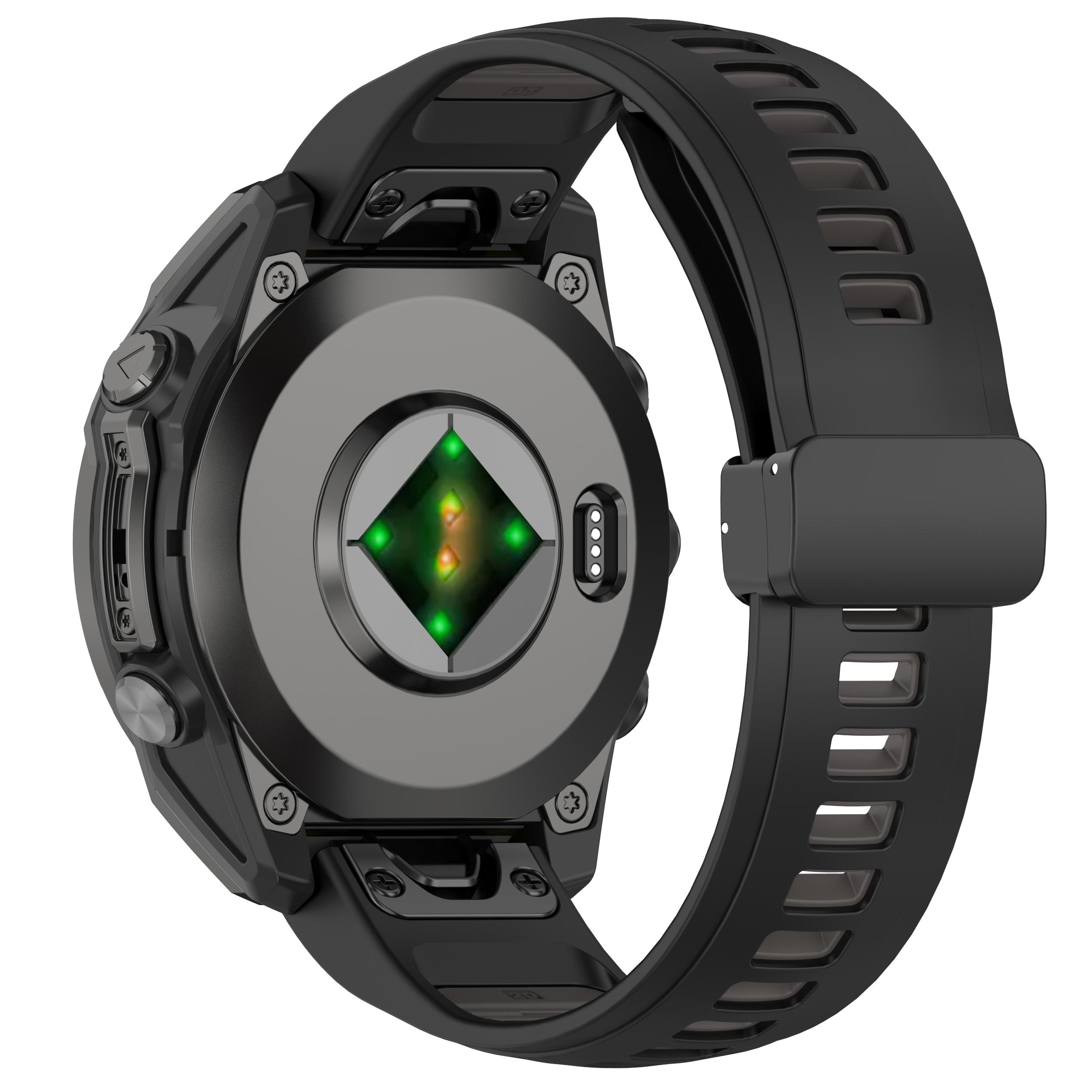 

20mm Watch Band For Garmin Fenix 8 43mm/Descent MK3i/Fenix 7S Breathable Silicone Strap with Magnetic Folding Clasp D