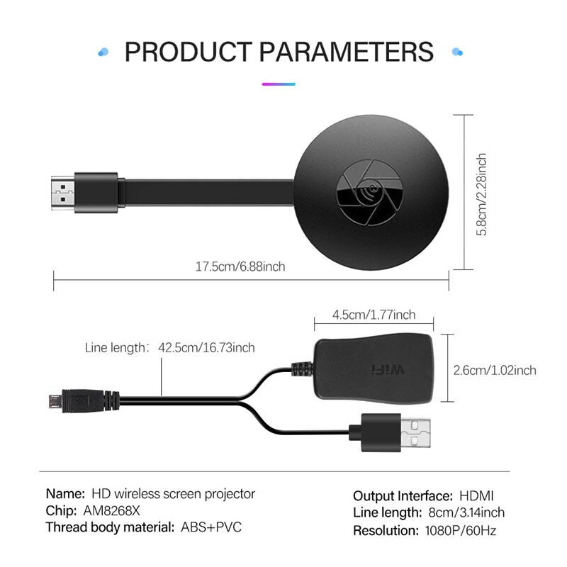 Wireless HDMI-Compatible HD Adapter 1080P Display Dongle Media Streaming Video