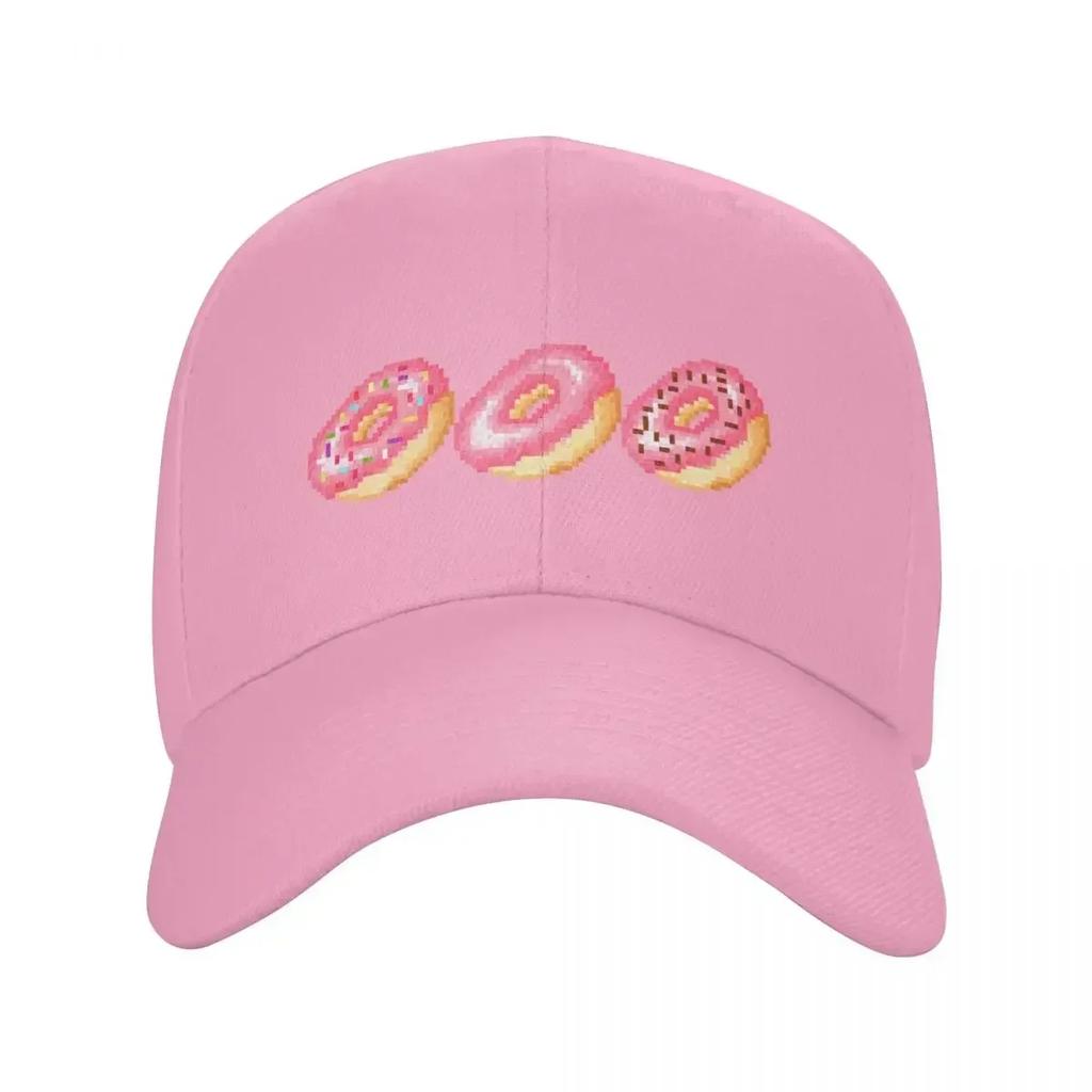 Declicious Retro Pixel Glazed Donut Baseball Cap Birthday Rugby Brand Unisex Cap Hood Baseball Unisex Womens
